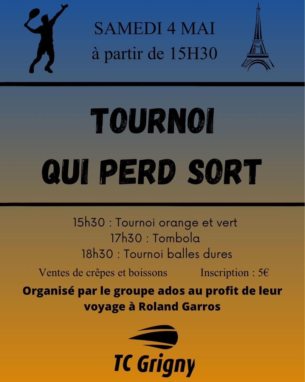 Image de l'animation - Tournoi "Qui perd sort" - Tennis Club de Grigny